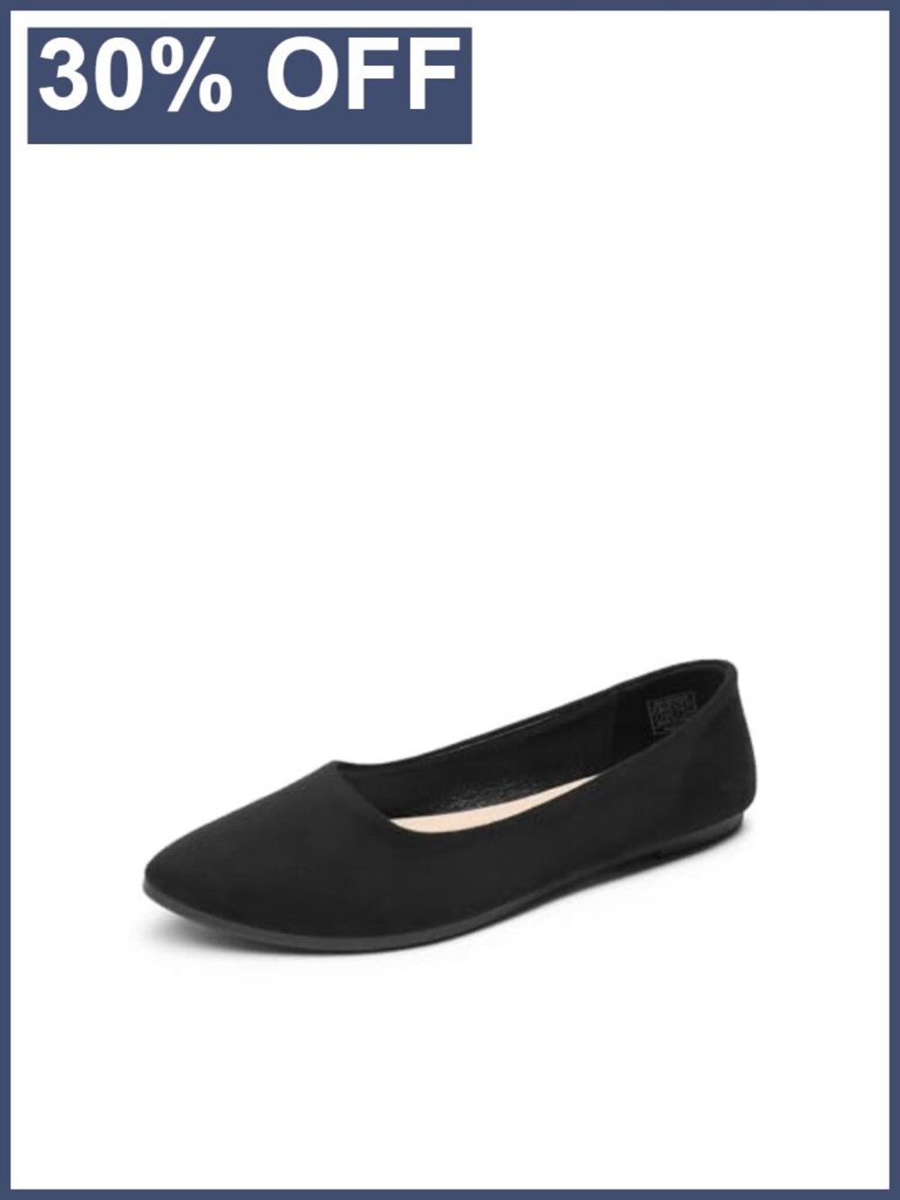 Women's Pointed Toe Faux Suede Ballet Flats Slip-On Flexible Comfort Shoes